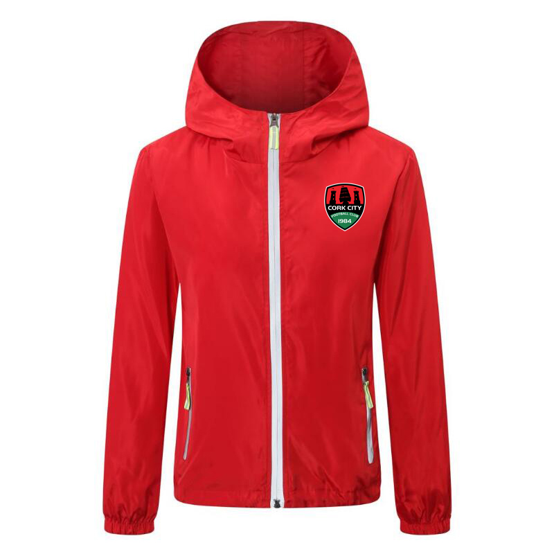 

2020 2021 Cork City FC soccer jacket zipper Hooded Windbreaker jackets winter soccer hoodie Windproof Waterproof jacket coat Running Jackets