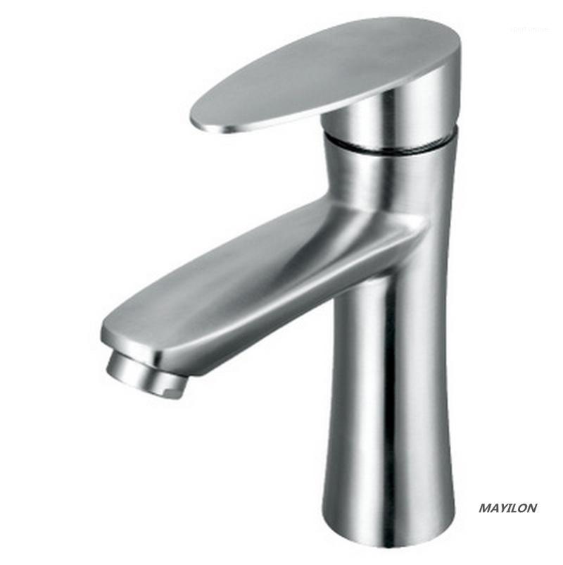 

304 Stainless Steel Basin Faucet Hot and Cold Single Handle Bathroom Basin Faucets Cold Hot Mixer Tap Black Bathroom Accessories1