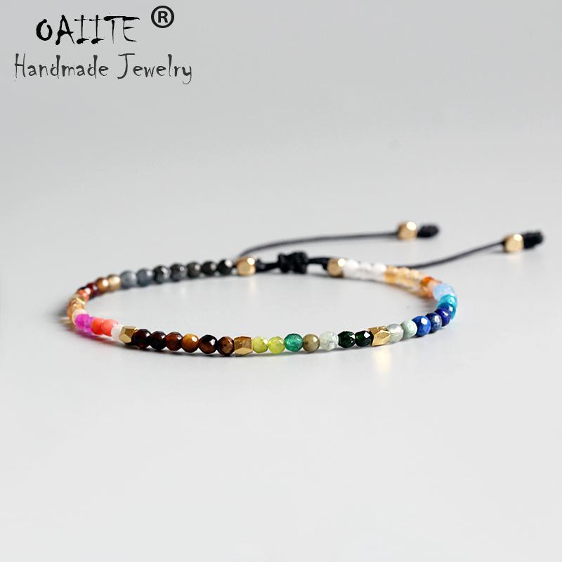 

OAIITE 12 Constellation Lucky Stone Simple Bracelet 3mm Beads Adjustable Bracelet Hollywood Beaded Bohemia Bracelets Unisex