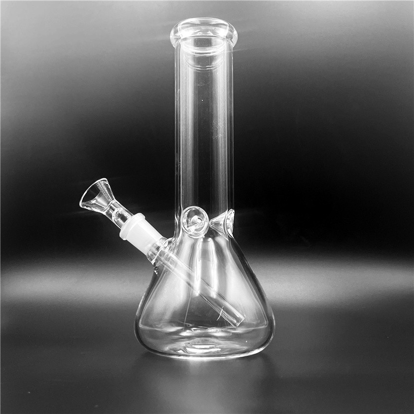 

wholesale 7.87 Inch Glass Bong Water Pipes with 14mm Bowl Downstem Thick Heady Glass Beaker Percolator Bong Recycler Dab Rigs for Smoking
