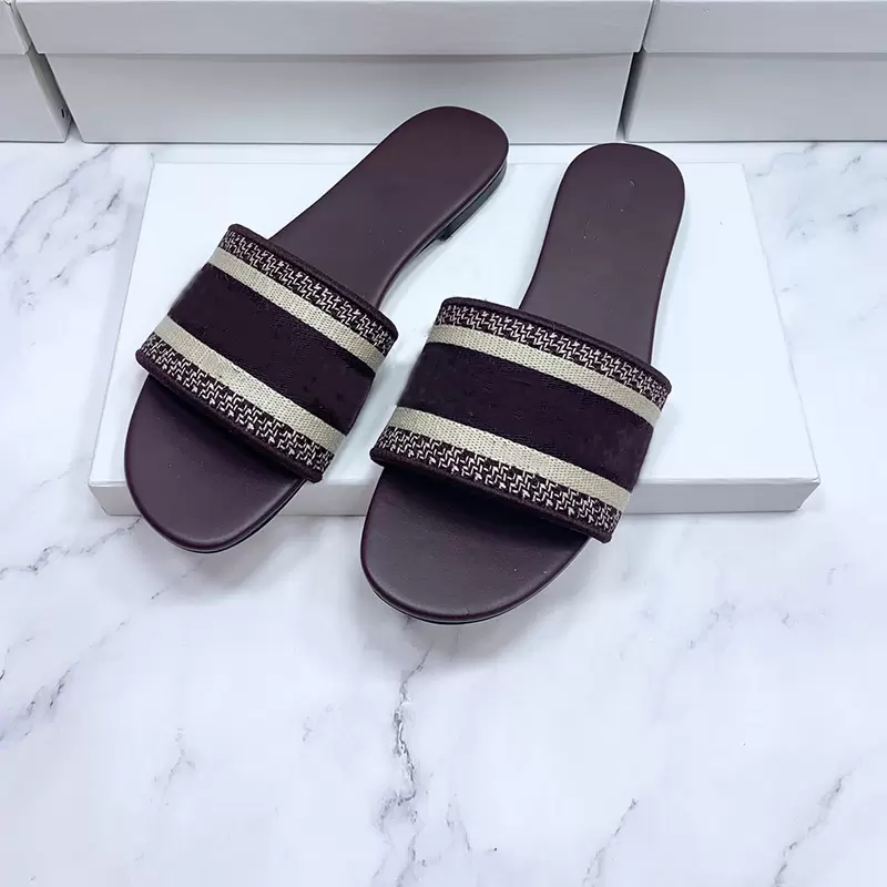 Women Slippers High Heels Rubber Slide Sandal Platform Slipper Chunky 2.4 heel height Shoes Summer Embossed Flip Flops with box size 35-41