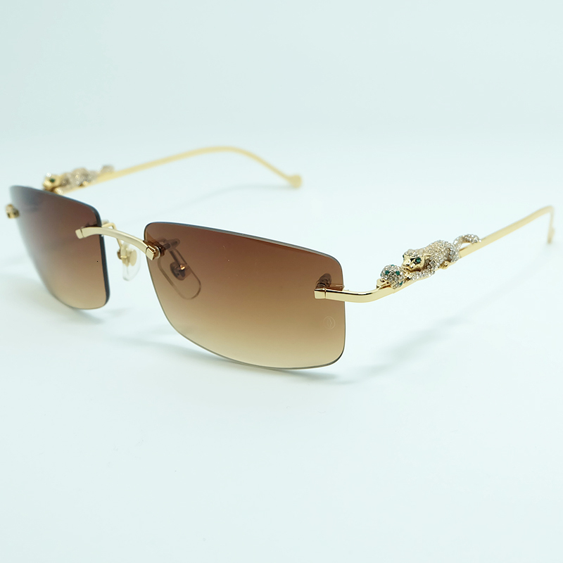 

2021 New Suqare Men Limtited Panther Sunglasses Brand Designer Shades Eyewear Luxury Vintage Driving Sun Glasses Nvog