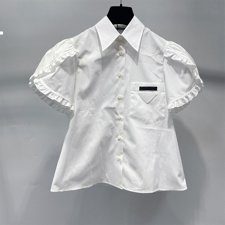 

White 2021 New Short Shirt Spring Woman Summer Luxury Designer Clothes Streetwear 3x77 DYM8