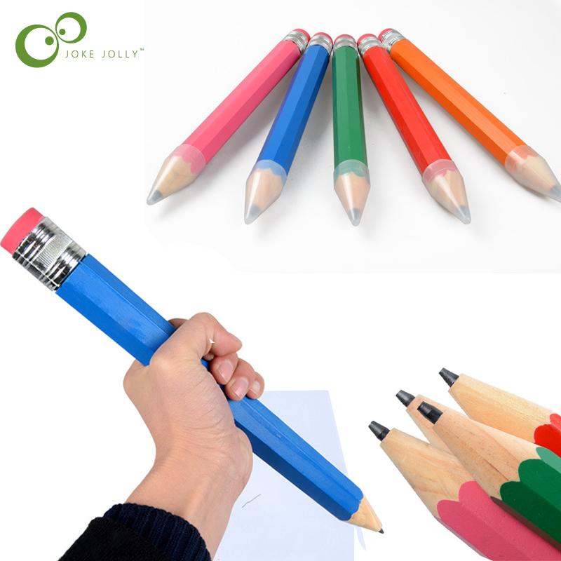 

35cm Children Wooden Pencil Large Stationery Novelty Toy Black Lead For DIY Giant Pencil For School office LYQ