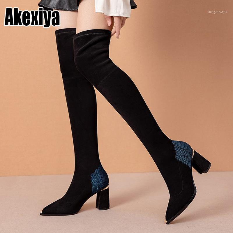 

Ladies Party High Heels 35-40 Size Riding Boots Suede Shoes Autumn Winter Women Pointed Toe Long Motorcycle Boots p4501, Black