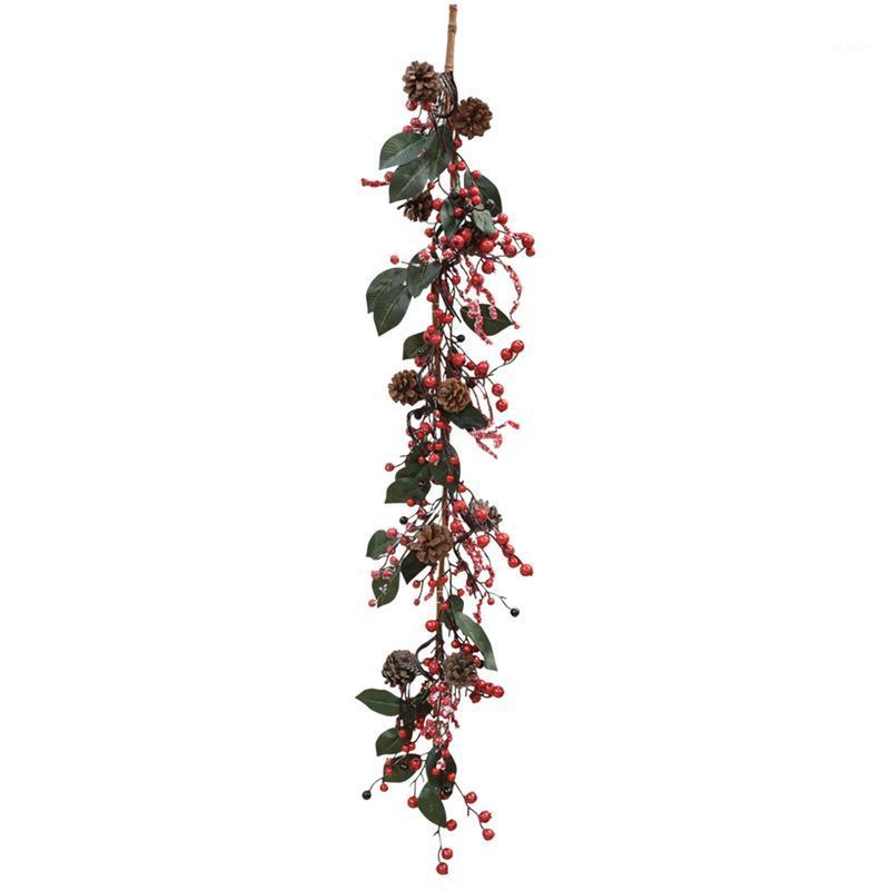 

Fashion Red Berry Christmas Wreath Hanging Door Garland Artificial Flower Xmas Ornaments Home Party Decoration 2020 New1, Multi