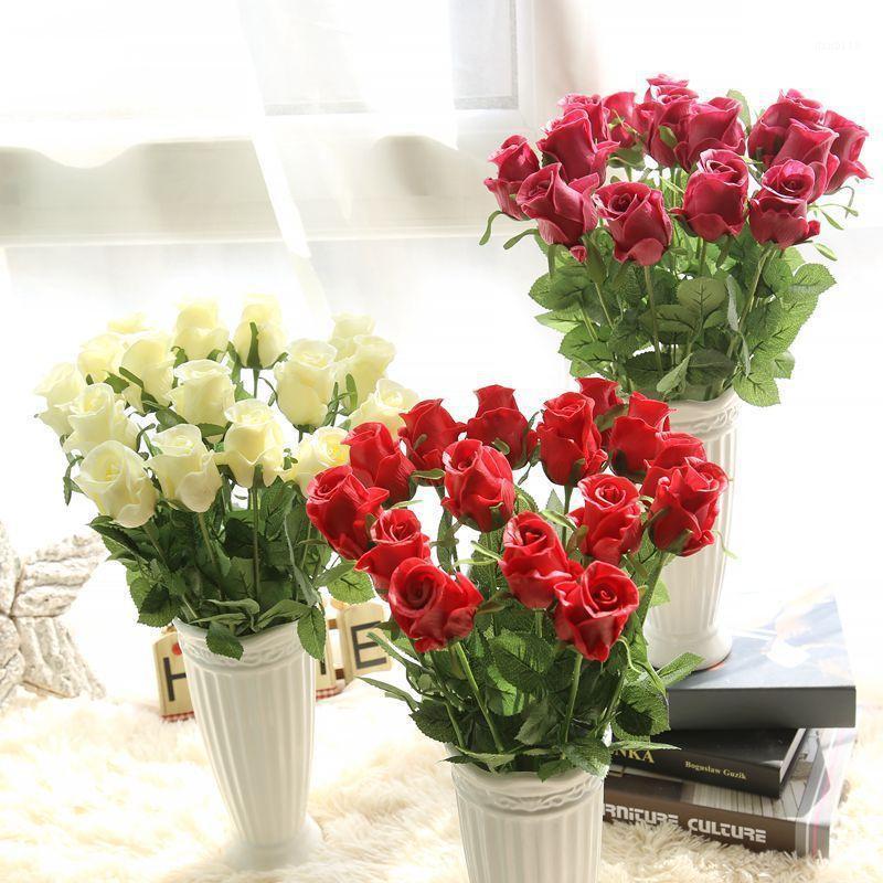 

10pcs/lot High Quality PU Fresh Artificial Flowers Real Touch Rose Flowers Party Birthday Wedding Decor Home Decorative1