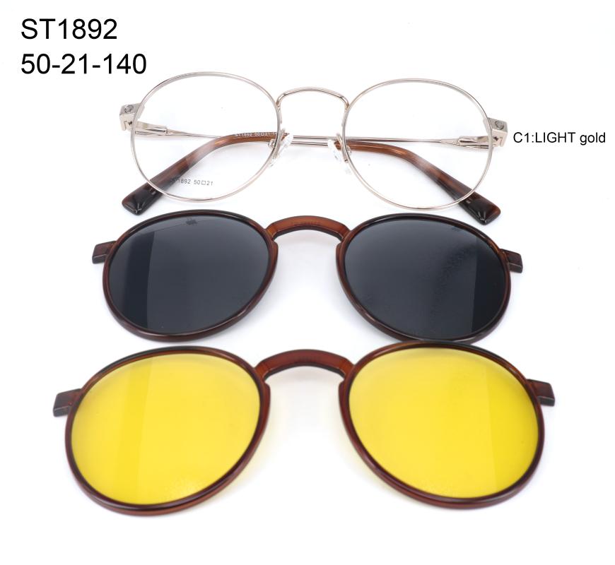 

ST1892 Ann Defee Clip On Sunglass Unisex Polarized UV400 High Quality metal Day and Night Vision Prescription Glasses
