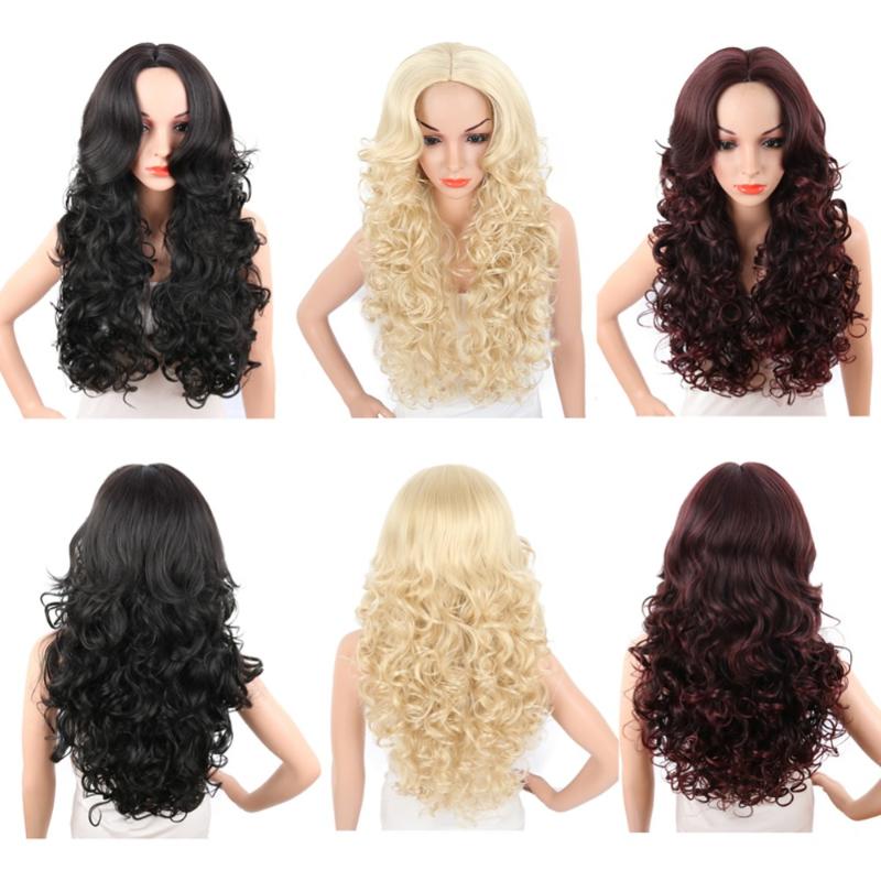 

Deyngs Long Synthetic Wigs For Black Women 28Inch Bouncy Curly Naturally Black/Blonde/Red Color Women's Hair Wig Heat Resistant, #1