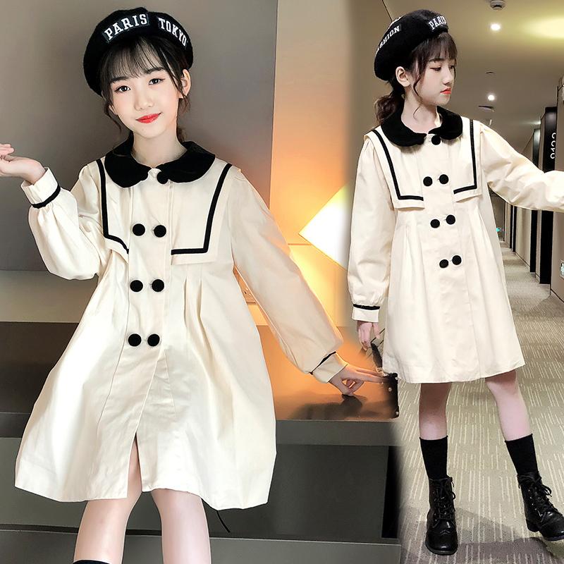 

Loose Casual Baby Girl Windbreakers Fashion Children Cotton Long Wind Jacket Girls Coat Fall Clothes For Kids 6 8 10 12 Years, Amtz-fy2020-apricot