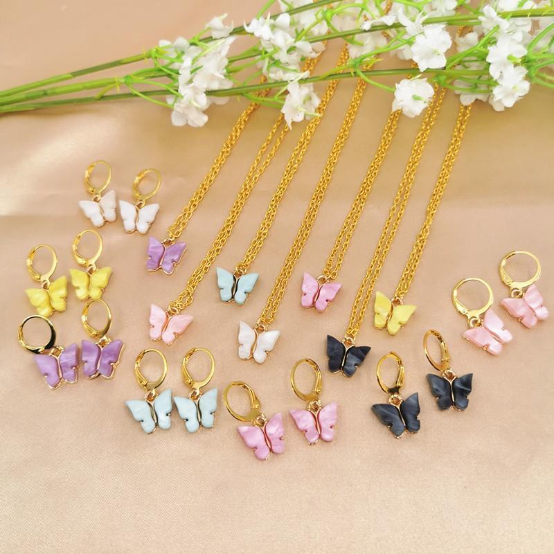 

2020 Bohemian Candy Color Butterfly Pendant Necklaces For Women Simple Gold Silver Color Chian Clavicle Chian Fashion Jewelry1