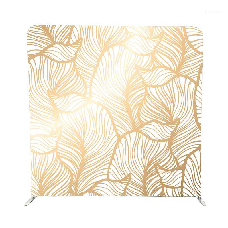 

No.117 Hand-painted gold leaves single side print pillowcase backdrop for party1