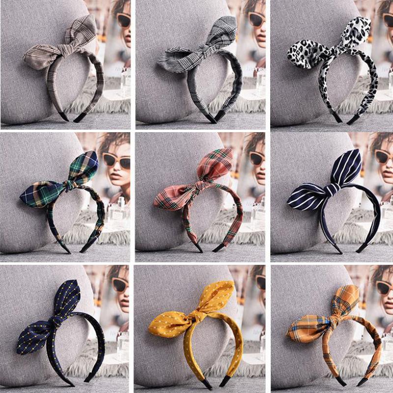 

Cute Fabric Ear Hairbands Sweet Grid Stripe Dot Headband For Women Girls Kid Trendy Cotton Diy Hair Accessories Headwear