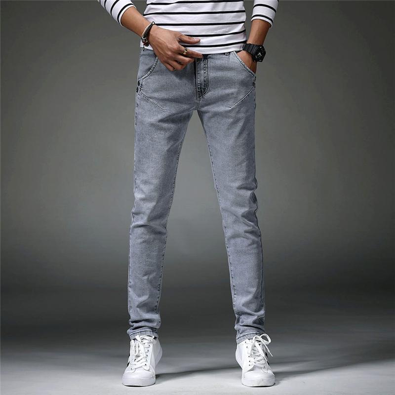 

Jeans for Men Casual Fashion Pants Full-length Slim Elastic 2021 New Spring Summer Autumn Sweatpants Denim Male Streetwear,8914, Grey