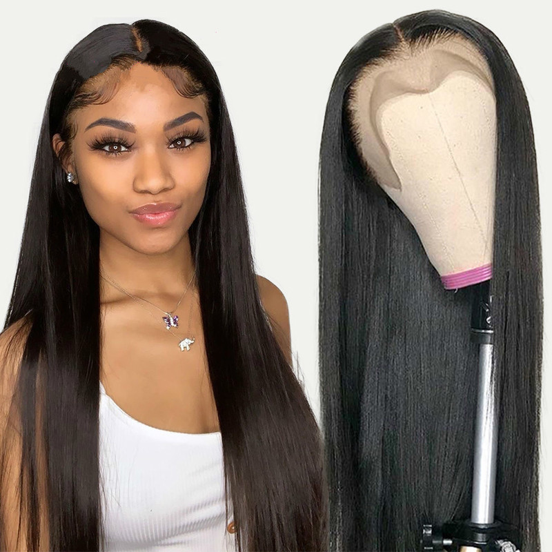 

13x4 Lace Front Human Hair Wigs Brazilian Straight Human Hair Wigs 360 Lace Frontal Wig Pre Plucked 4x4 Lace Closure Wigs, Natural color
