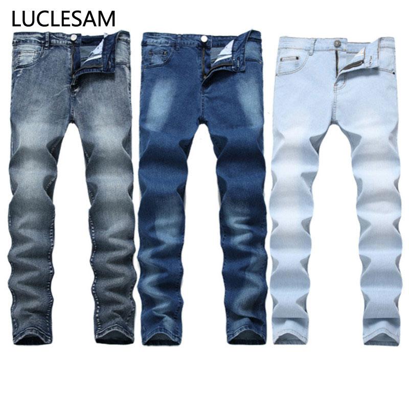 

Stretch Straight Jeans Men Fashion Mens Regular Fit Biker Jeans Middle Waist Elastic for Men Relaxed Skinny Denim Pants 42, 7002 black