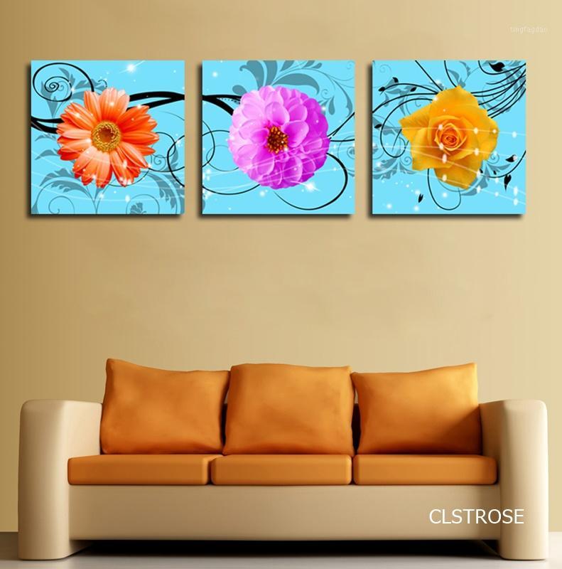 

Nordic Canvas Painting Modern Contracted Style Bright-Colored Flowers Posters Art For Living Room Bedroom Decor Picture Unframed1
