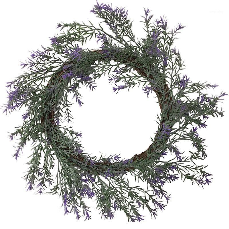 

Artificial Lavender Wreath Spring Wreath for Front Door Wedding Party Festival Door Hanging Wall Window Decoration1, Purple