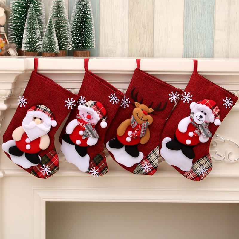 

Christmas Tree Hanging Party Tree Xmas Decor Santa Stocking Sock Gift Candy Bags Lovely Gift Bag for Children Fireplace1