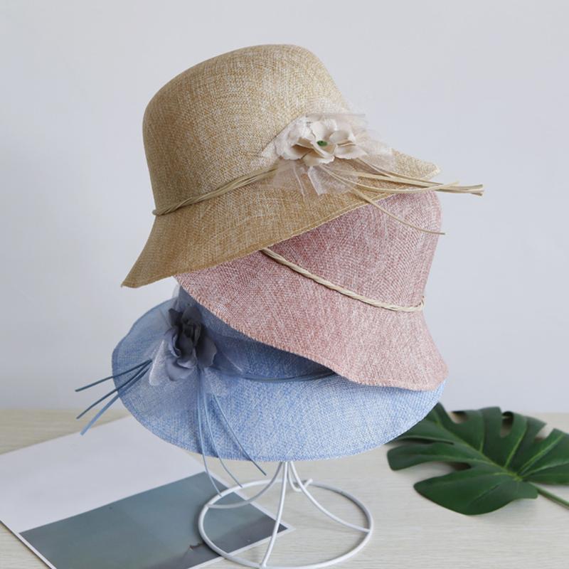 

Wide Brim Hats Ladies Straw Sun Women Flowers Beach Cap Casual Elegant UV Protection Caps Outdoor Floral Sunhat Harajuku Vintage Summer, White