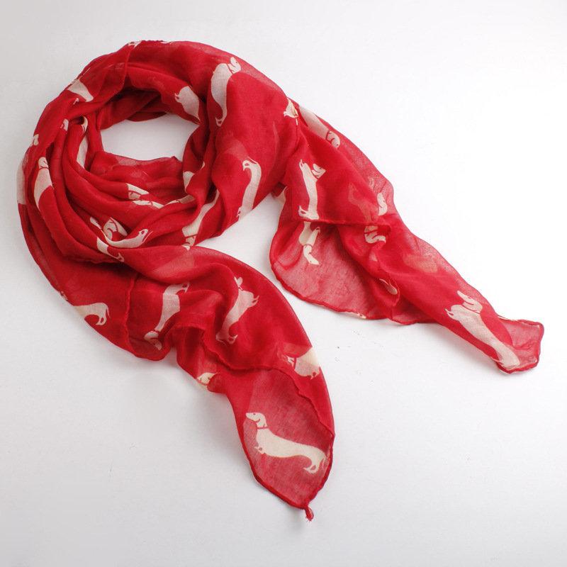 

Scarves 10pcs/lot Design Fashion Animal Print Scarf Winter Dog Big Size Voile, Blue;gray