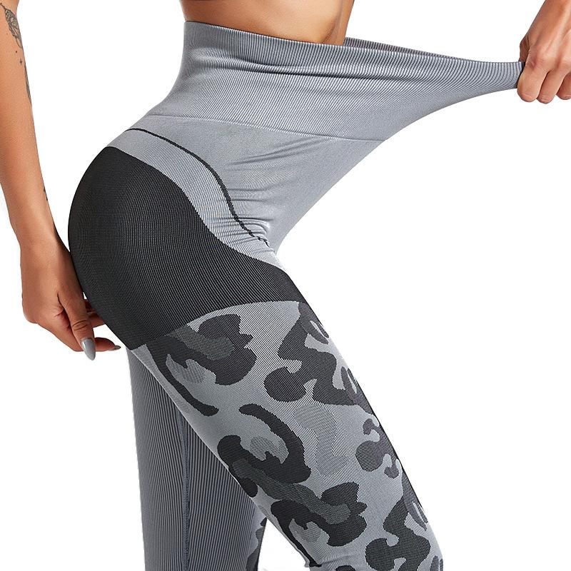 

2020 Yoga Leggings Sports Pants Women Tights Fitness Legging Athletic Camouflage Sport Pant Running Elastic Stretch Gym Trousers, Black