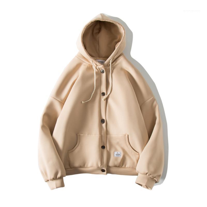 

2020 new autumn trend loose hooded wild sweatwear jacket men spring men's clothing high quality hot1, Khaki