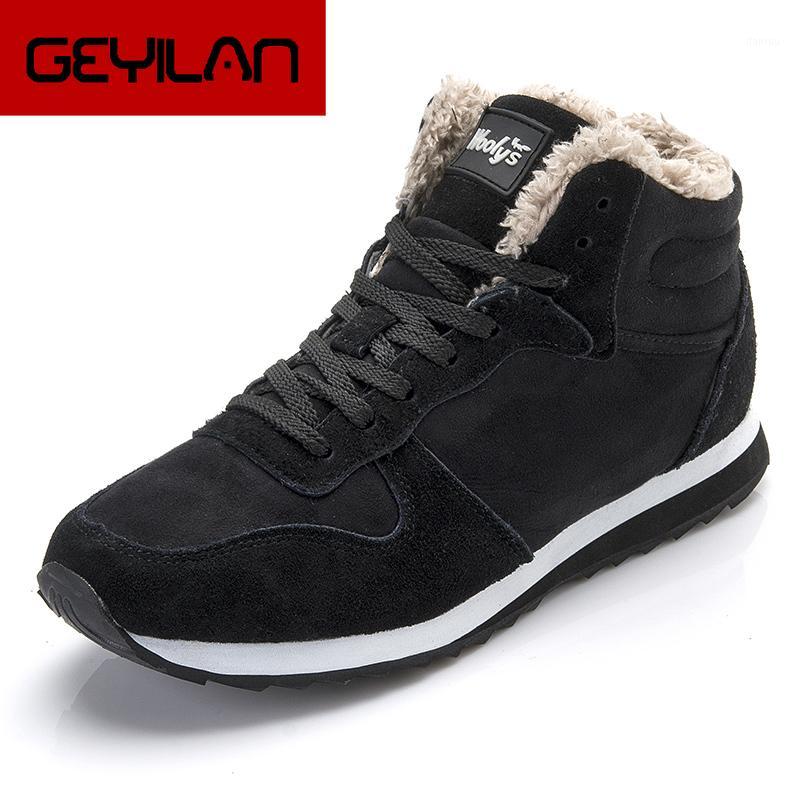 

Men Boots Winter Shoes For Men Lace-Up Style Winter Fashion Sneakers Casual Plush Keep Warm Youth Cotton Shoes Snow boots1, Black