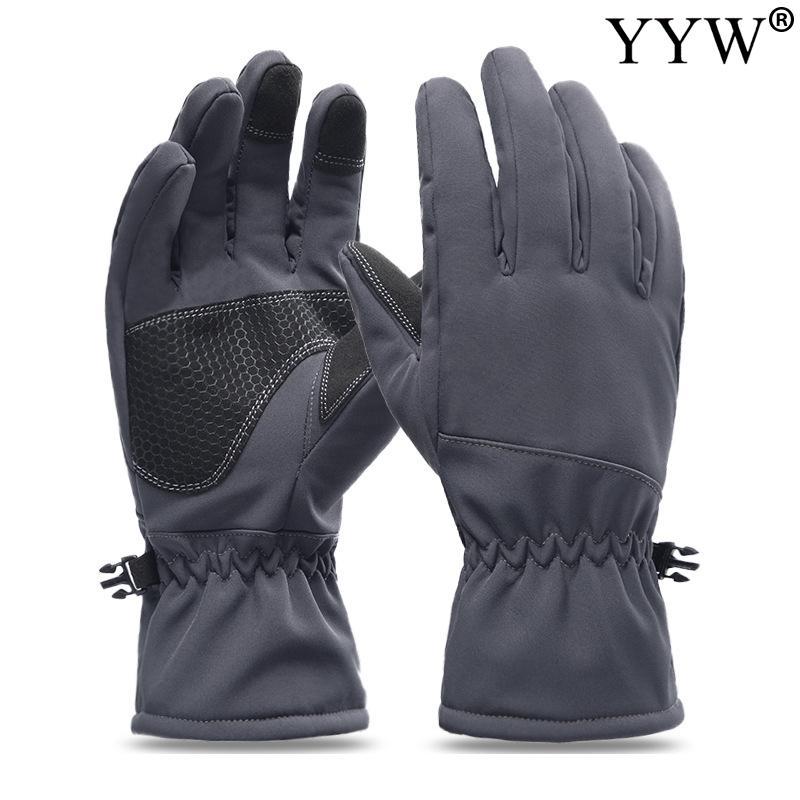 

New Green 3Colors Gloves Thicken -30 Degree Anti-Slip Waterproof Warm Winter Gloves Men Male Snowmobile Ski Motorcycle Cold Snow, Black
