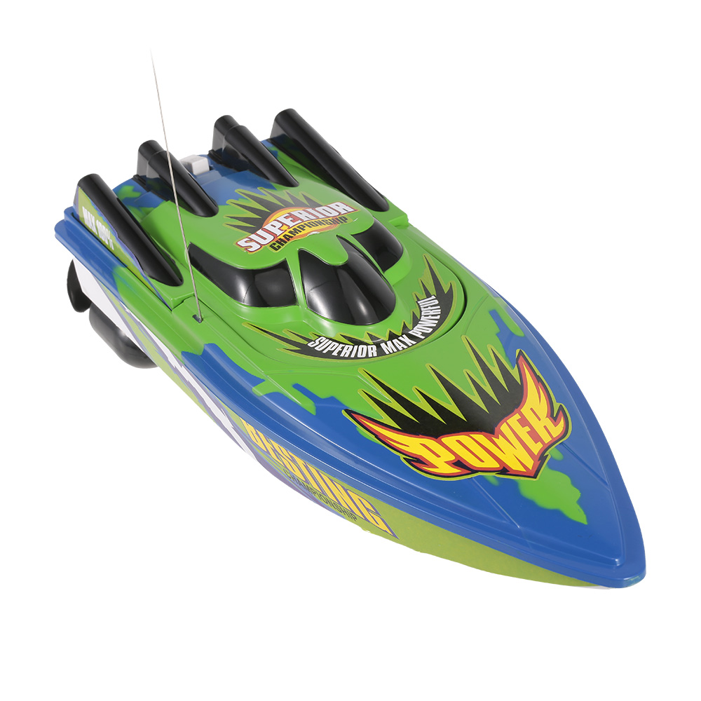 

20km/h High Speed RC Boat Radio Controlled Brushed Motor Remote Control Boat Toys Suitable for Lakes and Pools No Battery, Green