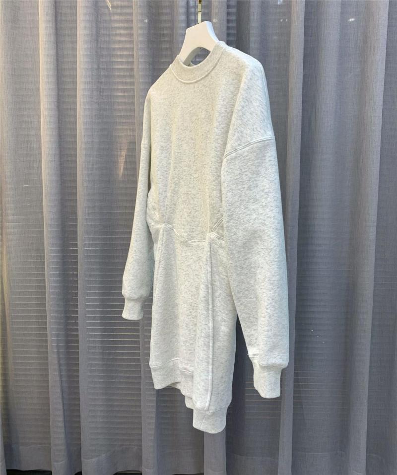 

Women Simple Cotton Short Dresses O-Neck Irregular Long Sleeve Mini Dress Female Clothes, As pic