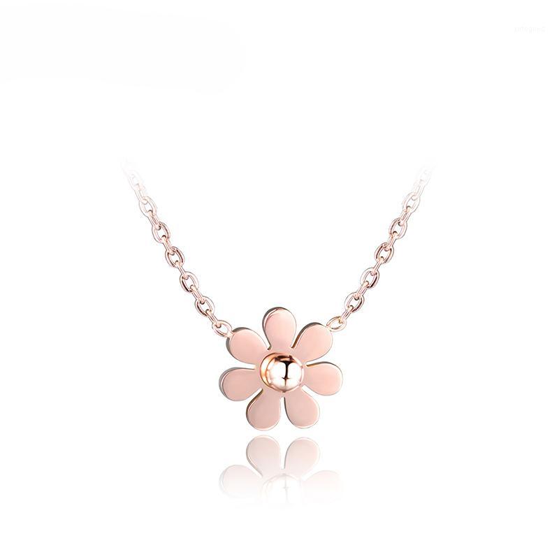 

Chokers Trendy 316L Stainless Steel Dazzling Daisy Flower Choker Neckalce Rose Gold Color Lovely Pendant Jewelry For Women N170121