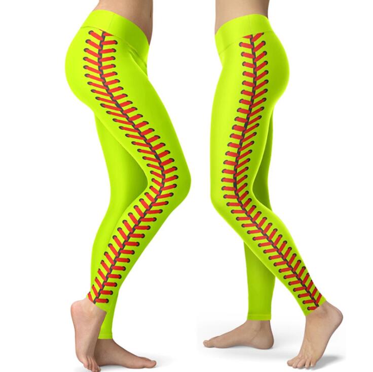

Softball Digital Printed Leggings High-Waisted Designer Yoga Pants Tights Sexy High-Bounce Sports Pant Fashion Trousers Clothing SEA DDC5474