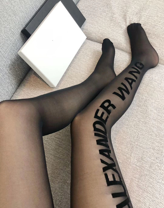 

Side letters flocking King ~ New slim black pantyhose thin silk sexy female stockings, Single letter flocking (in stock)