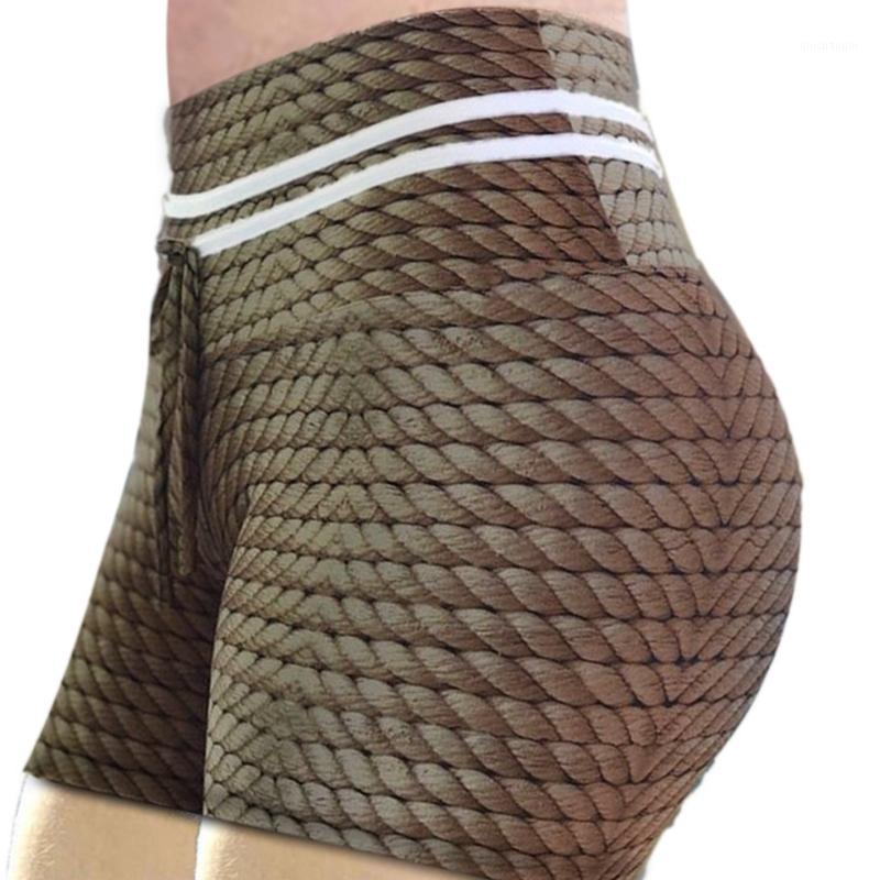 

Women Summer Casual Weave Print Yoga shorts Ladies Tummy Control Running Shorts Woman sports Yoga fashion 2020 new A30561, Ag