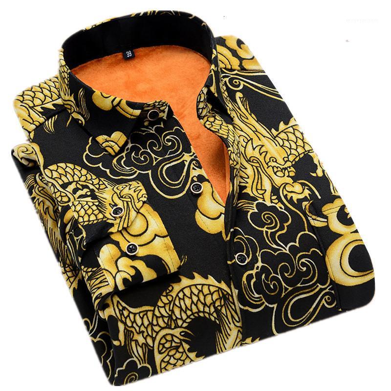

2019 Herfst and Winter Fashion New men Casual Fat Warm Shirt /men Long Mouwen Free Striking and velvet Overshirt1, Fy20