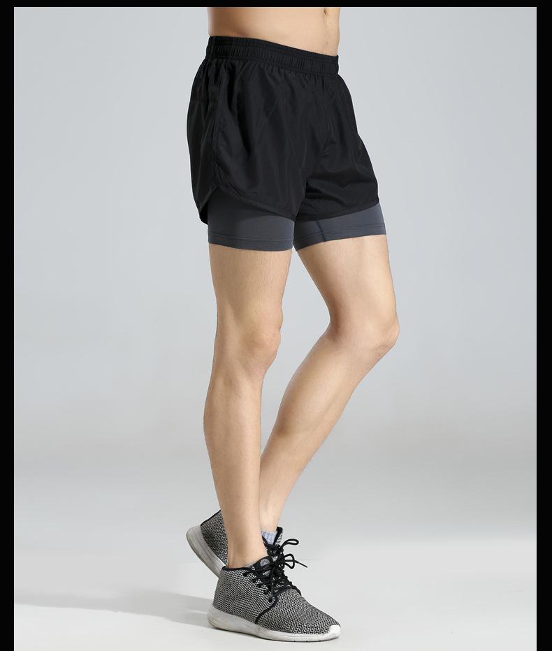 

Men' Running Shorts Quick Dry Bodybuilding Gym Workout Shorts, Black