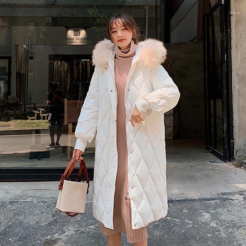 

2020 new design Korean Style Winter Jacket Women Stand Collar Solid Female Down Coat Loose Oversized Womens Short Parka coat 401, Beige