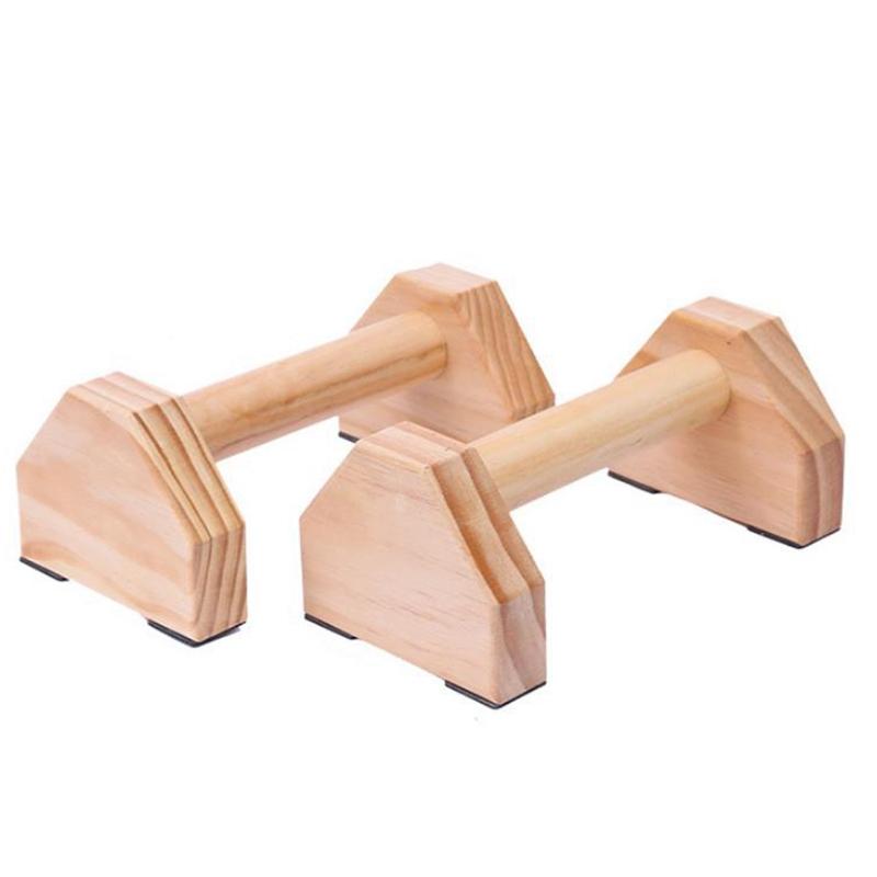 

1 Pair Parallettes Gymnastics Handstand Bar Wooden Fitness Exercise Tools Training Gear Push-Ups Double Rod Stand