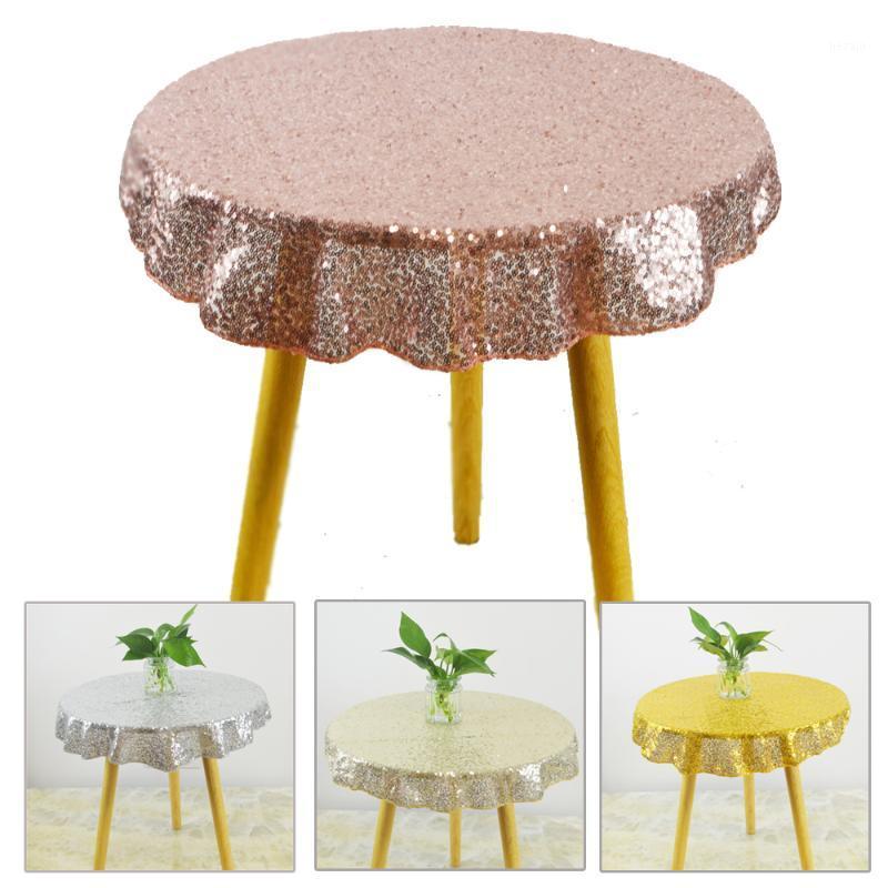 

Round 60cm Sequin Tablecloth Glitter waterproof Table Cloth Balcony Garden outdoor Table Flower stand wedding Decor1, Champagne