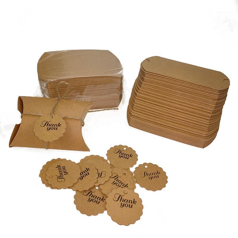 

50pieces Kraft paper pillow, cardboard box, small size, spot pillow paper box, candy box1