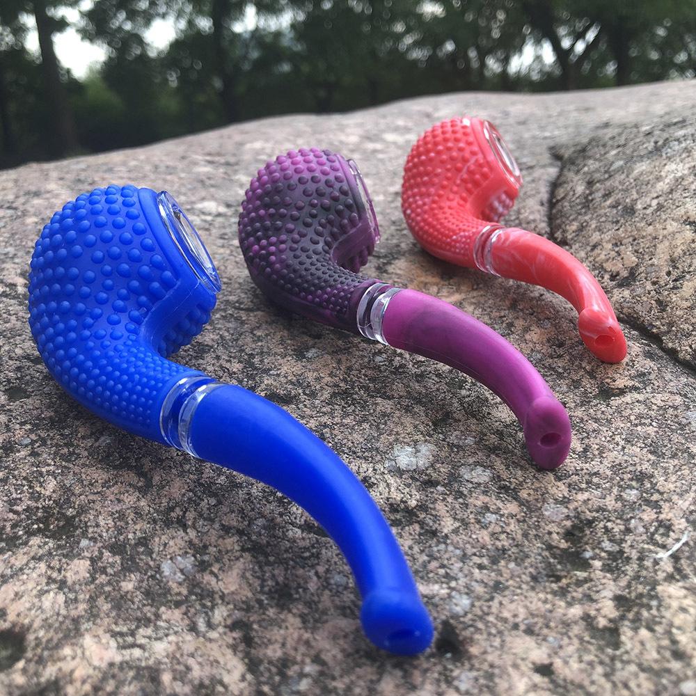 

Silicone Smoking Hand Pipes with bowl Tobacco Pipe Dry Herb Vaporizer