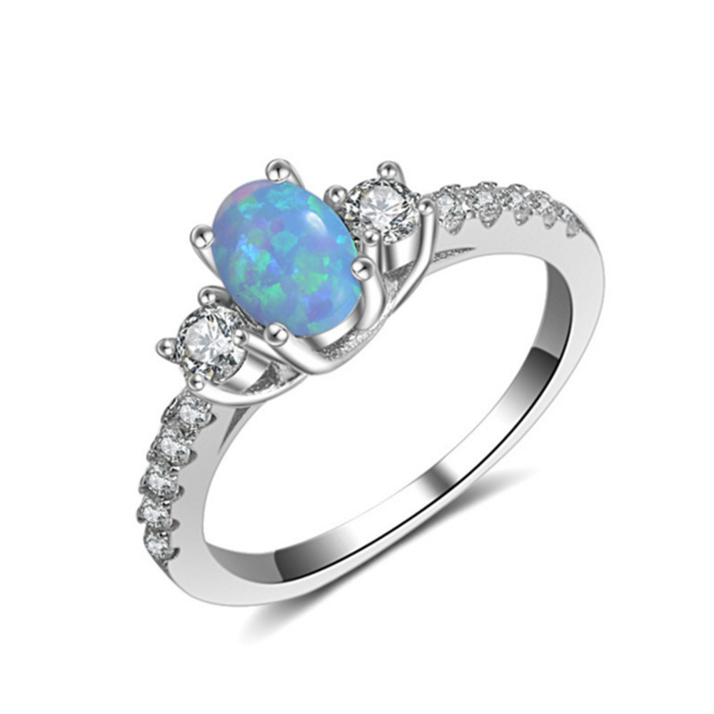 

Luxurys Designers Fashion Yjz104 silver S925 set with color diamond opal three diamond series sparkle women's ring noble diamond ring