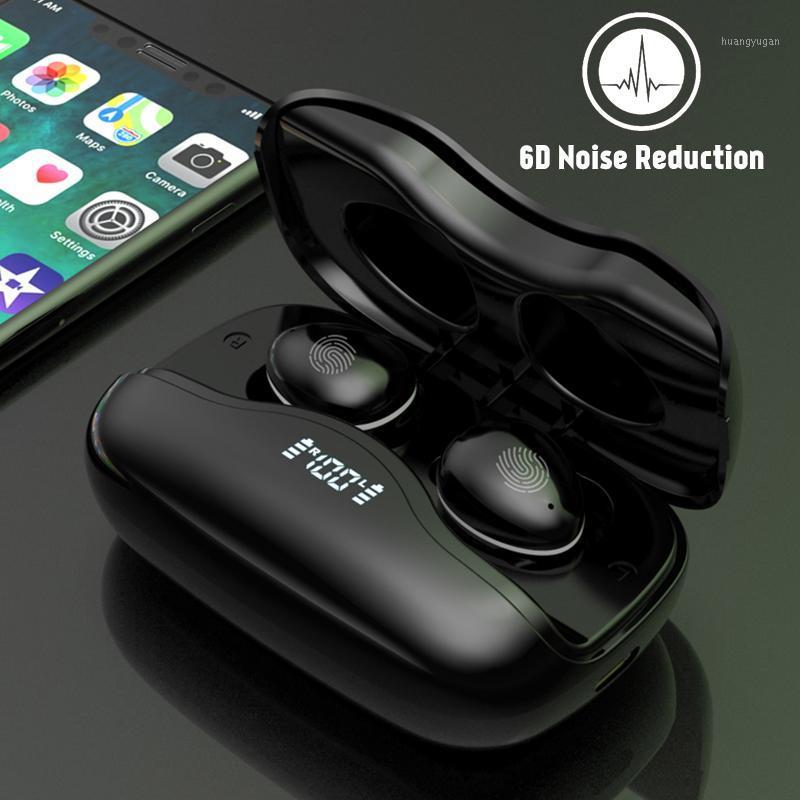

New 6D Noise Reduction Headset Wireless Bluetooth Sport Earphone Touch Control Music Earbud With 1200mAh Charging BOX W16 TWS1, Black