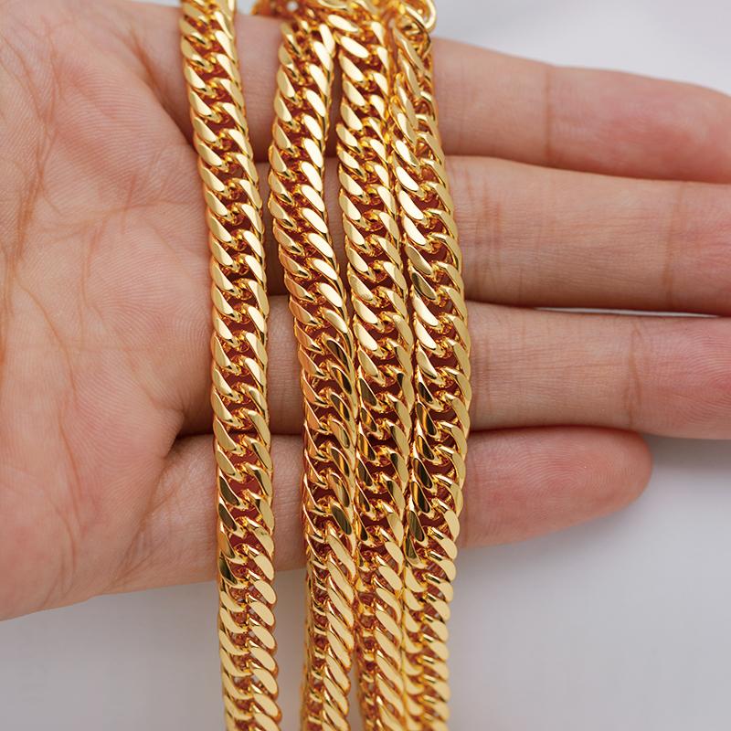

Chains MxGxFam ( 60cm*6 Mm) Pure Gold Color Charming Chunky Necklaces For Men Fashion Hip Hop Jewelry Good Quality