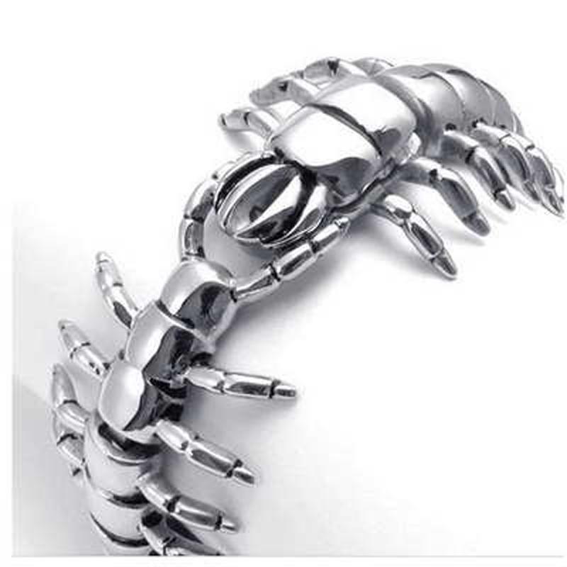 

2021 new fashion men hip-hop exaggerated punk bracelet titanium steel animal centipede stainless steel bracelet for women