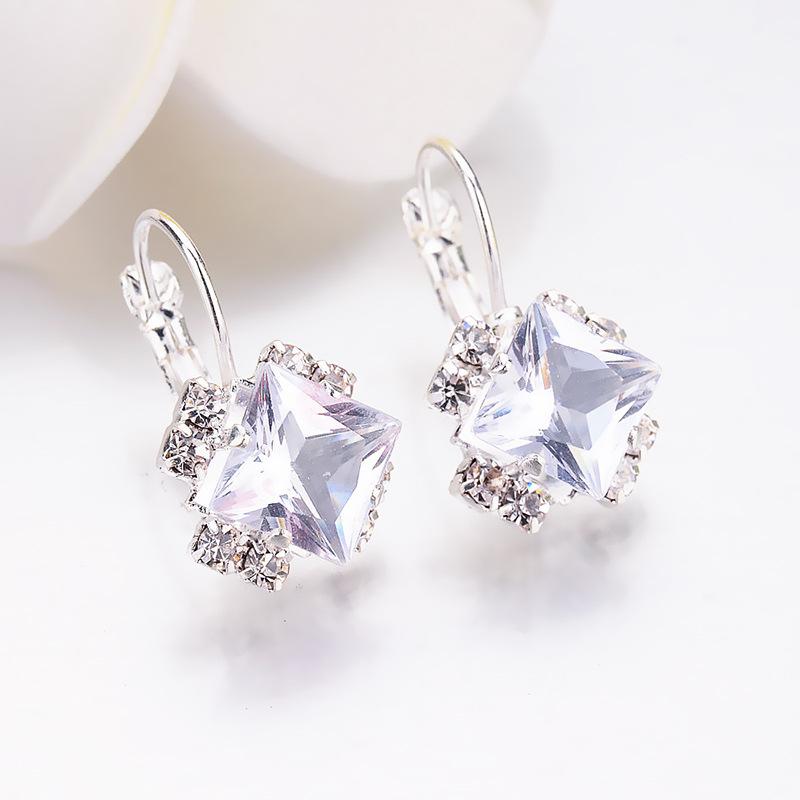 

Crystal square earrings women red, blue, etc. 2020 new fashion accessories party banquet jewelry girl gift