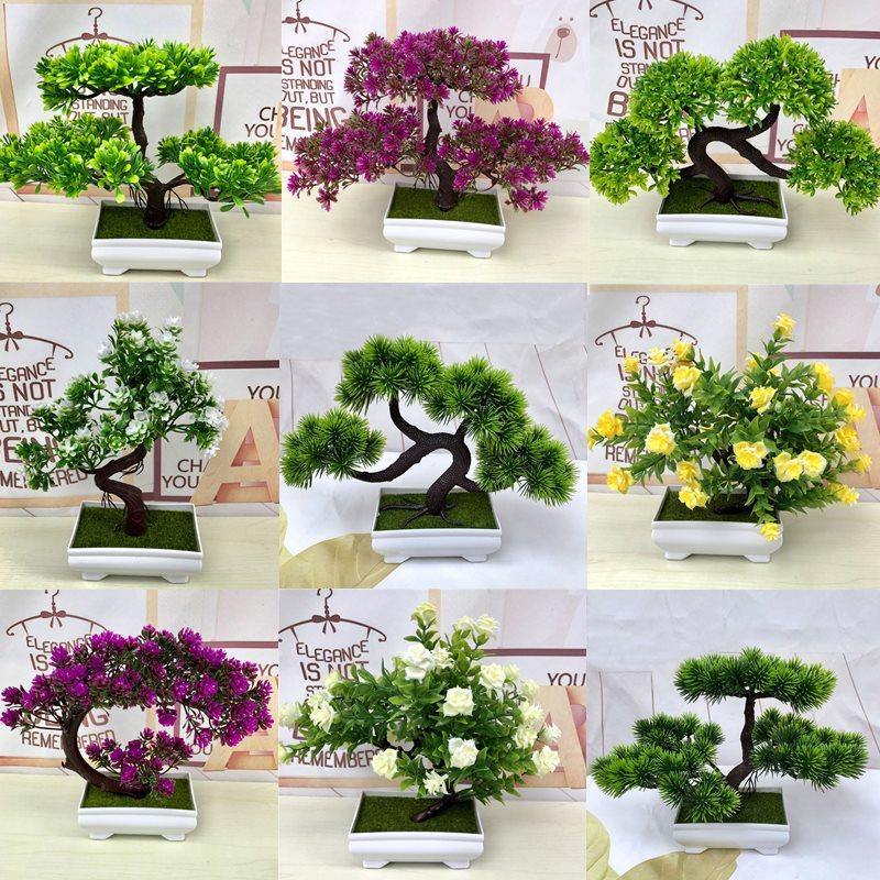 

Artificial Green Plants Bonsai Simulation Plastic Small Tree Pot Plant Potted Ornaments for Home Table Garden Decor 52841