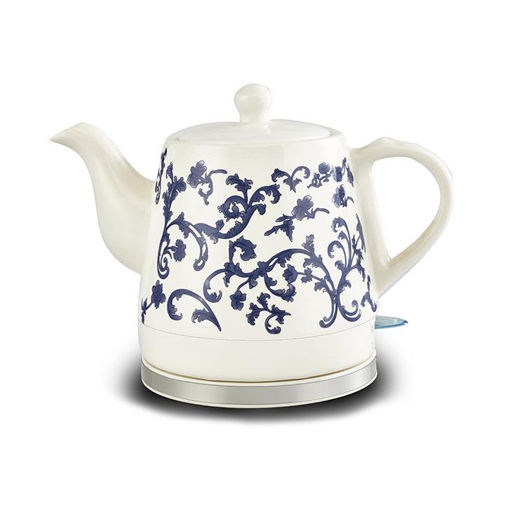 

Ceramic electric kettle color blue and white porcelain 220V 1200W 1.2L