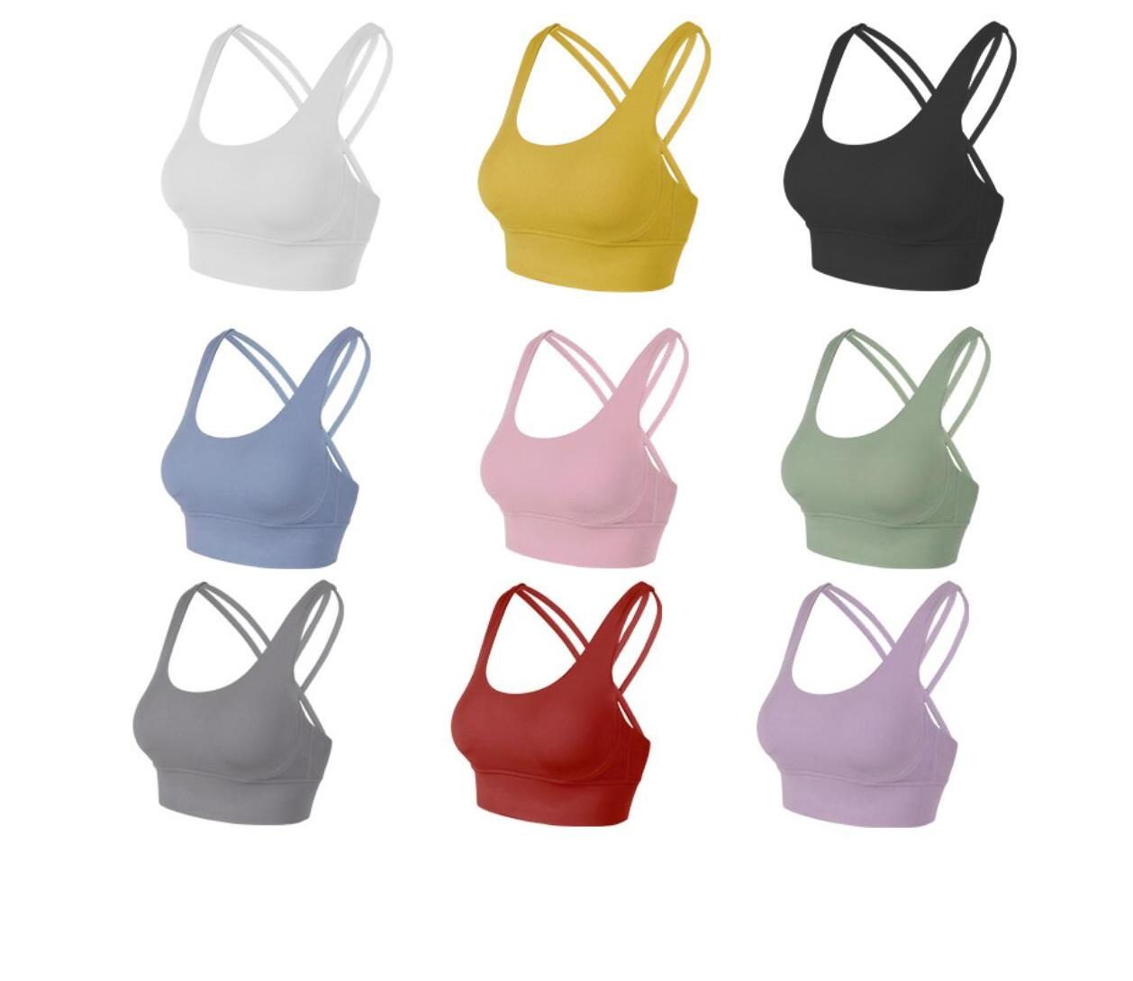 

2021 FZ07 New Yogaworld Sports Bra LU Bodybuilding All Match Casual Gym push up Bras High Quality Crop Tps Idoor Otdoor Wrkout Cothing, White;red
